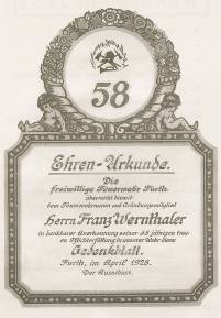 Urkunde von 1928